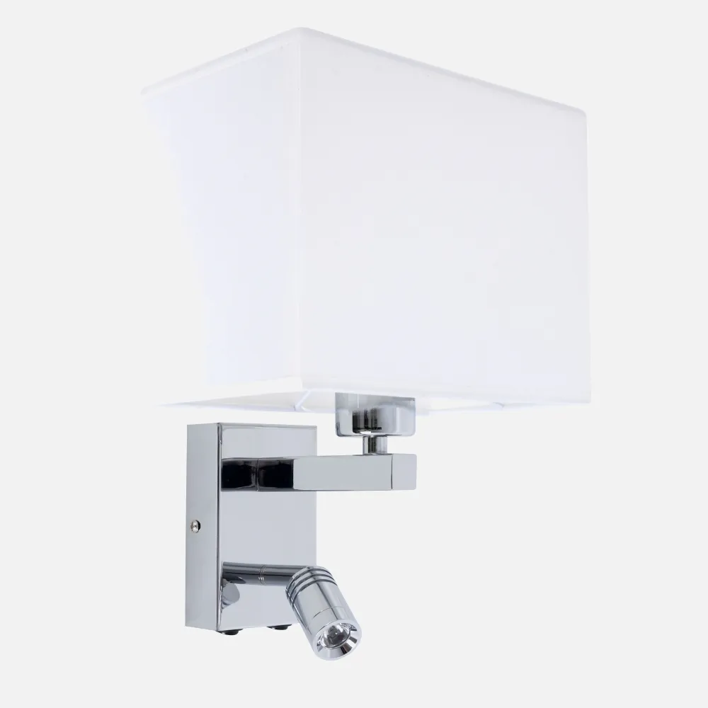 Aplique 1x3w 4000k + 1xe27 Paradigma Cromo/pant Blanca 240lm Con Interruptor