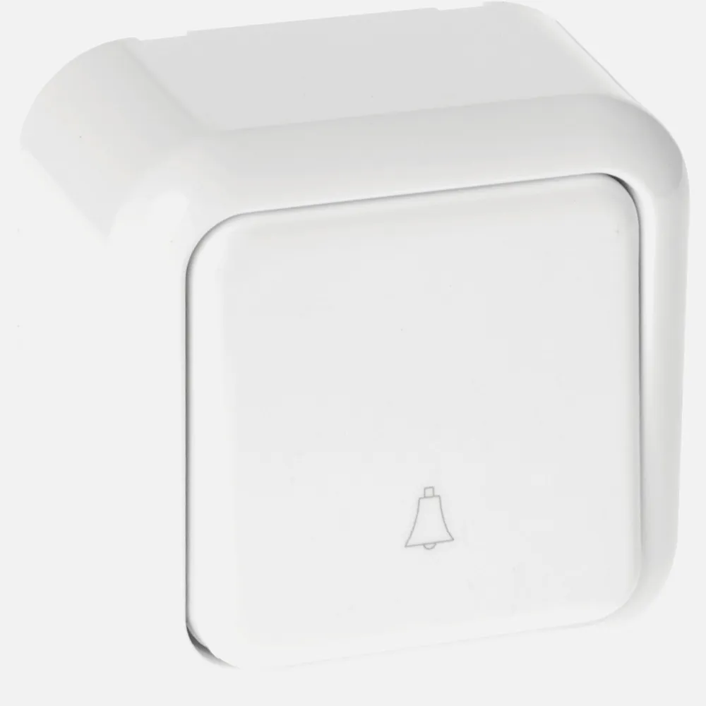 Pulsador Timbre  Ancient Blanco 6x6x3 Cm