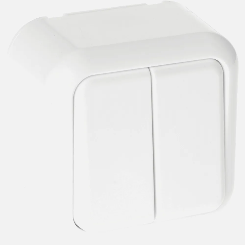MEH3-A210MBR - Interruptor Doble Ancient 2 Teclas Blanco 6x6x3 Cm