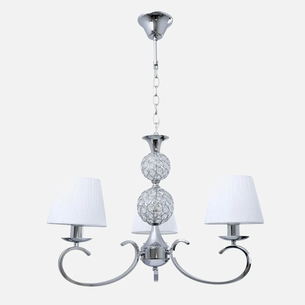 Lampara Honduras 3xe14 + 1ledx5w Cromo/pa-blanca 78x55d 4000k 400lm 60-80x58d