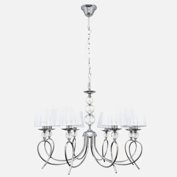 Lampara Rin 8xe14 Cromo Con Pantalla 80x60d