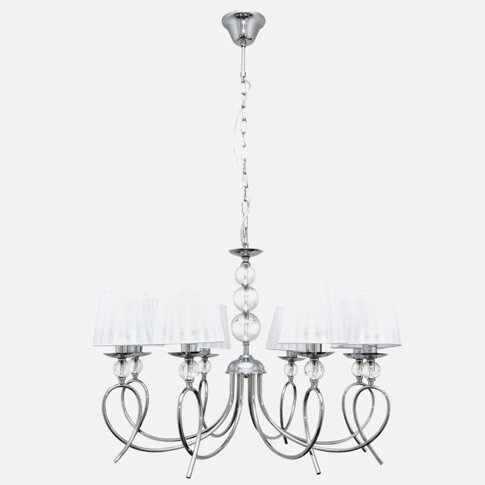 Lampara Rin 8xe14 Cromo Con Pantalla 80x60d