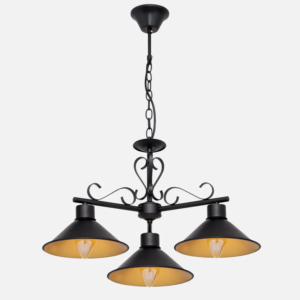 Lampara Buhardilla 3xe27 Negro Regx60d