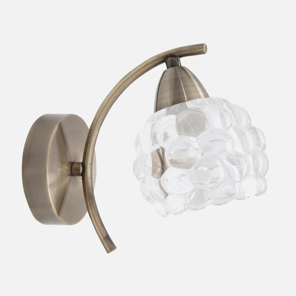 Aplique 1xe14 Glass Cuero Tulipa Cristal
