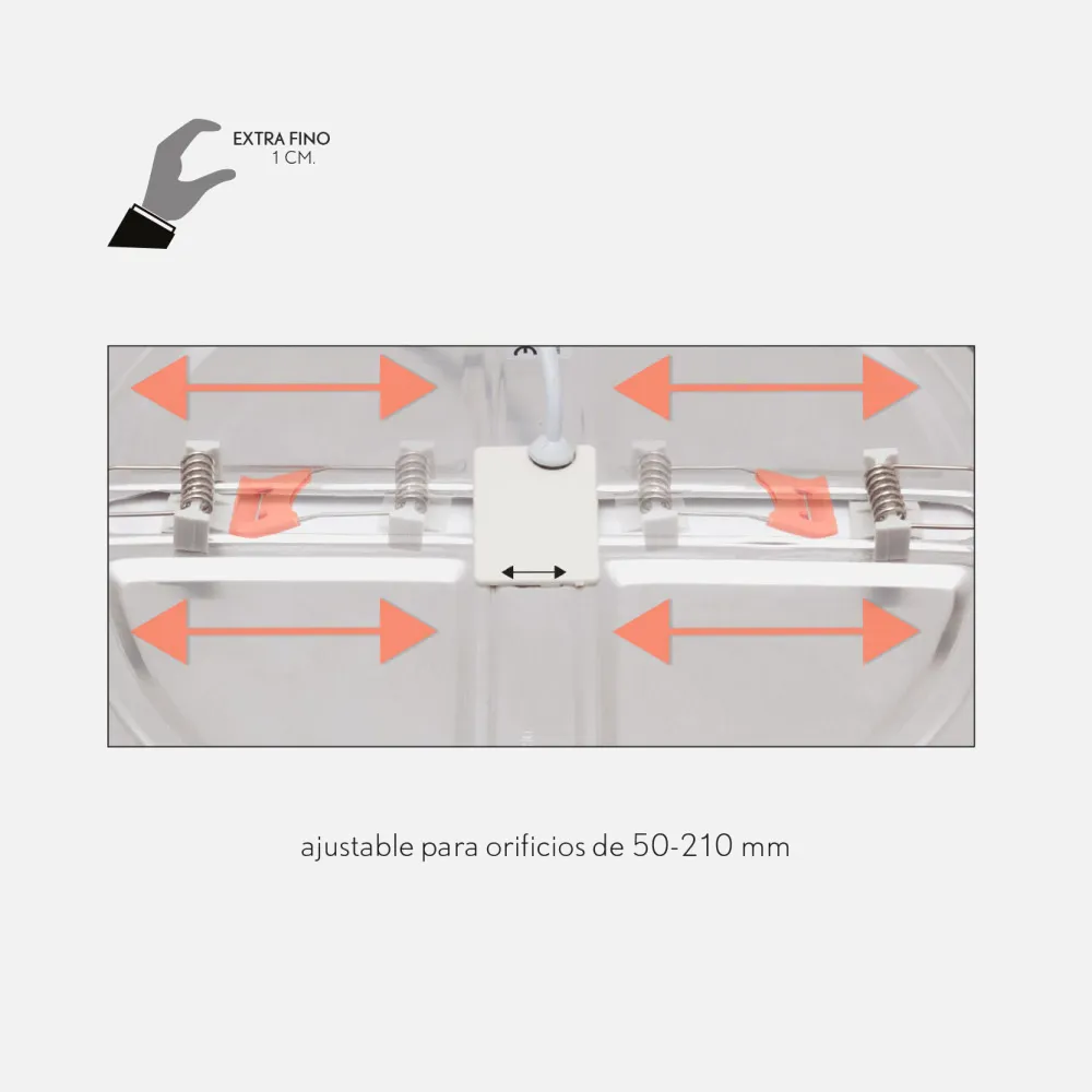 Downlight 20w 4000k Blanco Providencia 1920lm 1x23x23 Cm De Empotrar Corte Ajustable 5x5-21x21 Cm