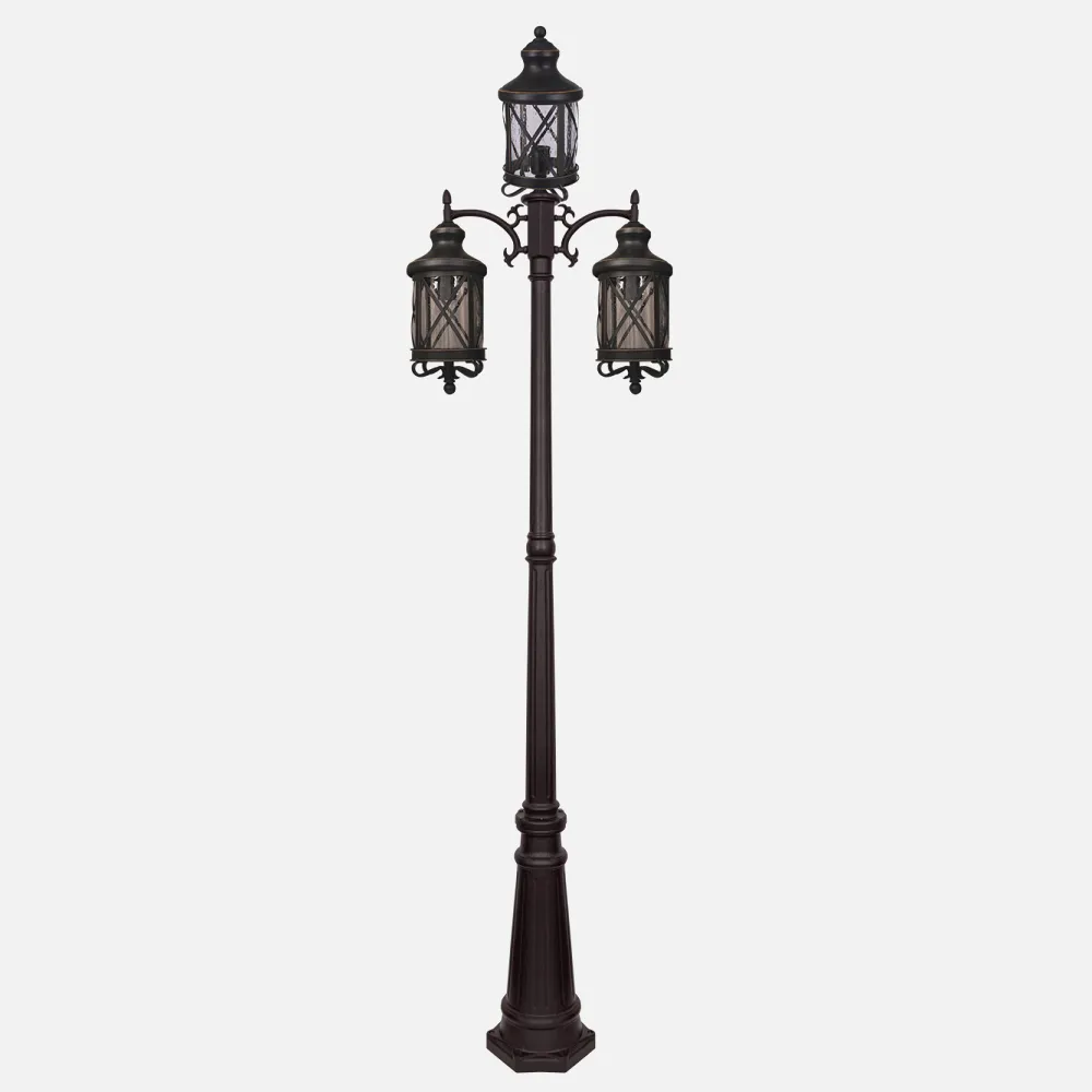 Farola Exterior Orquidea 3xe27 Negro/oro 235x81 Cm