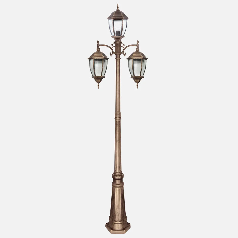 Farola Exterior Tomillo 3xe27 Bronce/oro 233x60