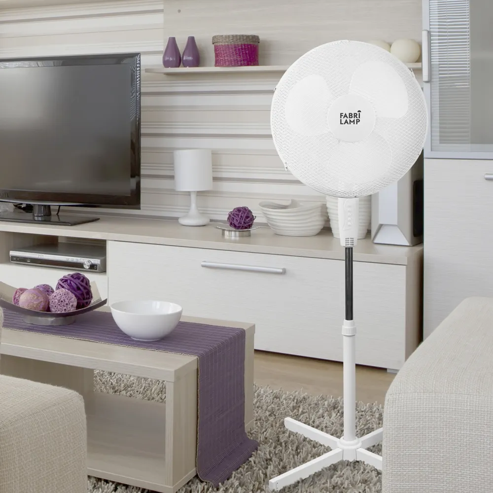 Ventilador De Pie Altano Blanco 50w  104-125x40d 3 Velocidades