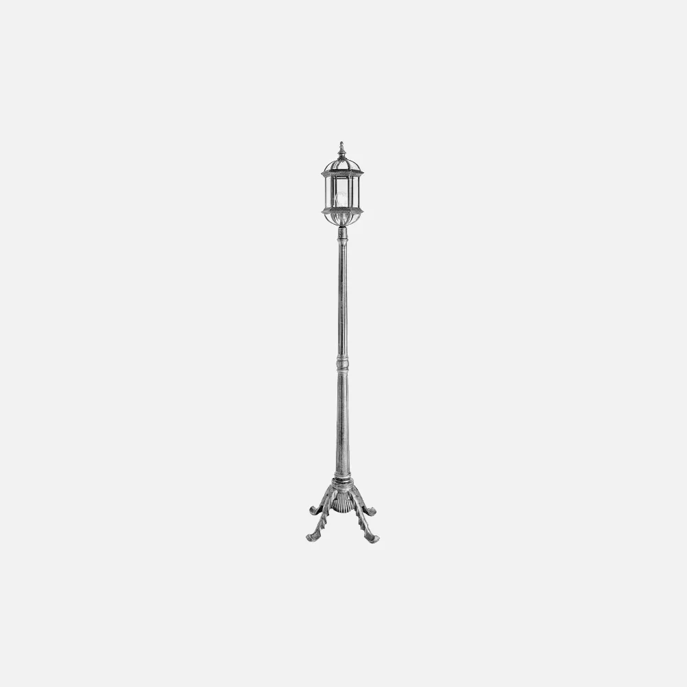 Farola Exterior Amapola Portatil 1xe27 Plata 190x48x48 Cm