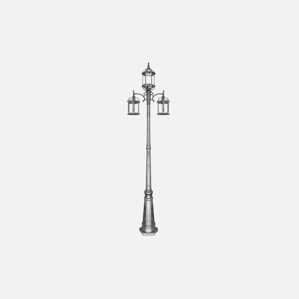 Farola Exterior Amapola 3xe27 Plata 233x60x20