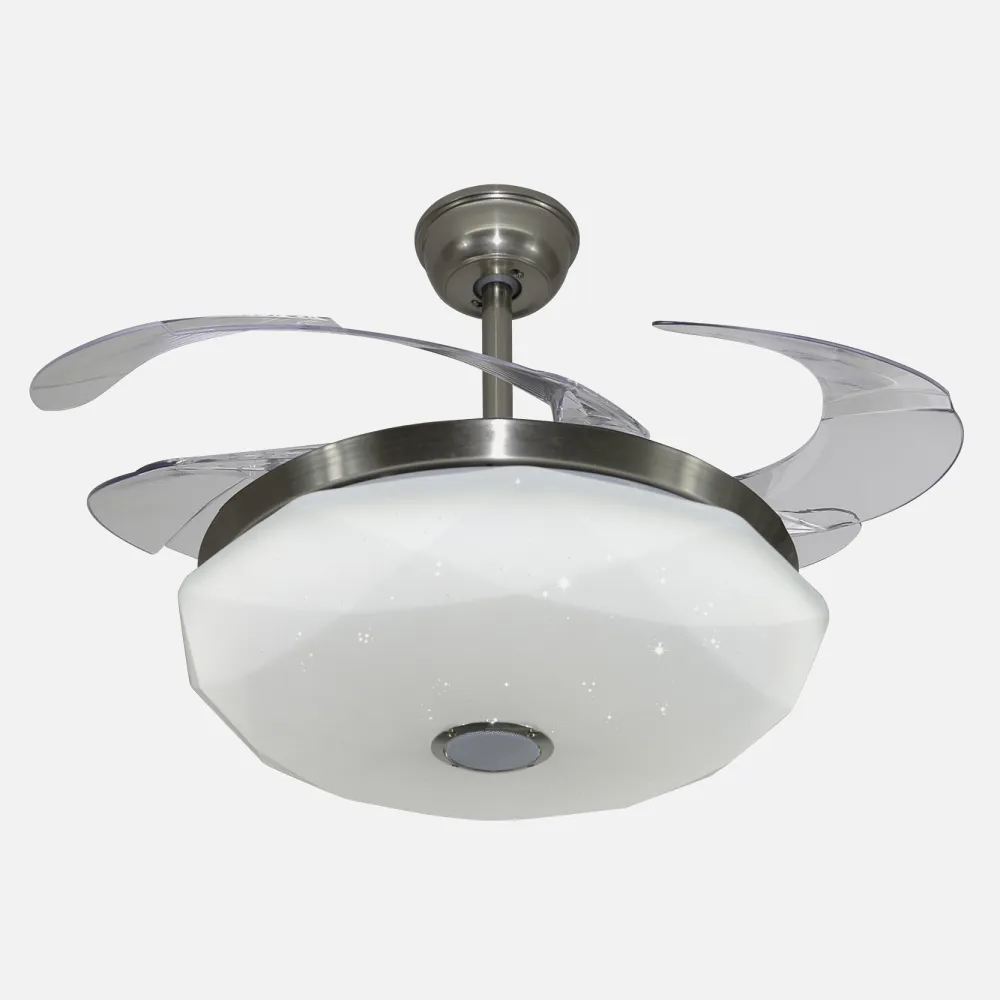 Ventilador Dc Rgb 72w 3000-4000-6500k Jazz Blanco 4 Asp.metac.transp 7200lm 40/50x50/107 Controlremoto
