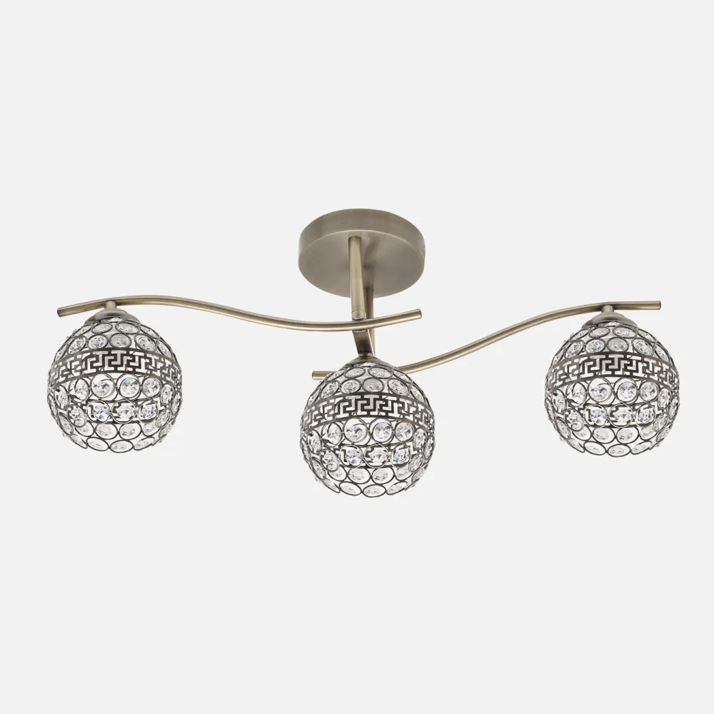 Plafon Nemes Cuero 3xe27 Tulipa Cristal