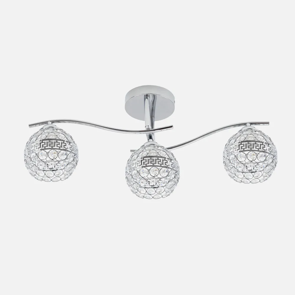 Plafon Nemes Cromo 3xe27 Tulipa Cristal