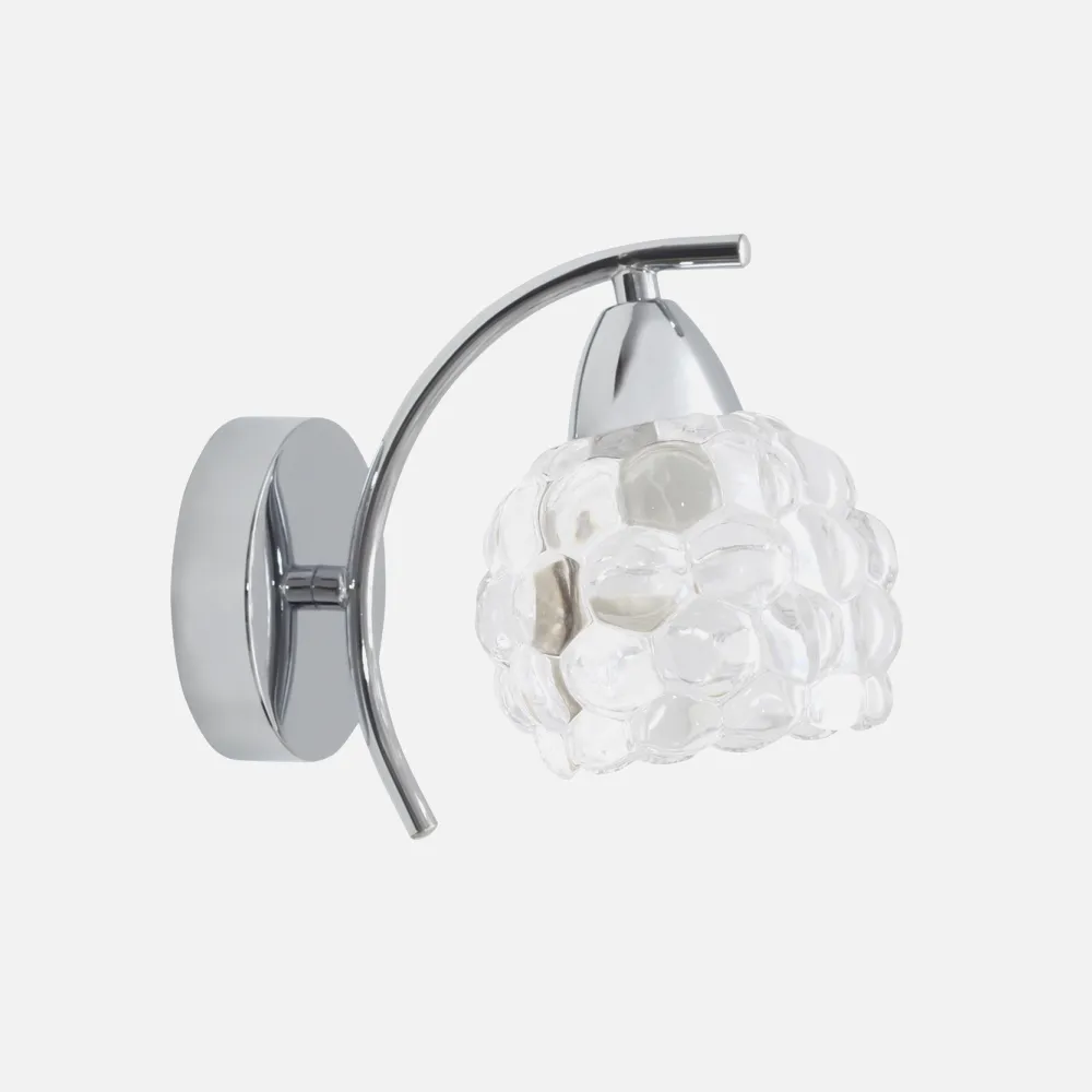 Aplique 1xe14 Glass Cromo Tulipa Cristal