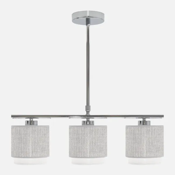 Lampara Kenya 3xe14 Gris/blanca Regx56x14 Cm