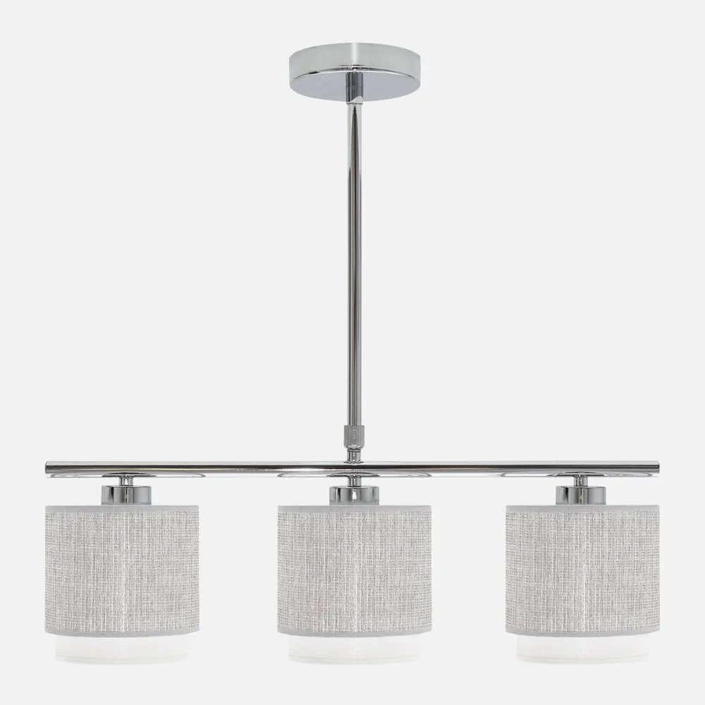 111053028 - Lampara Kenya 3xe14 Gris/blanca Regx56x14 Cm