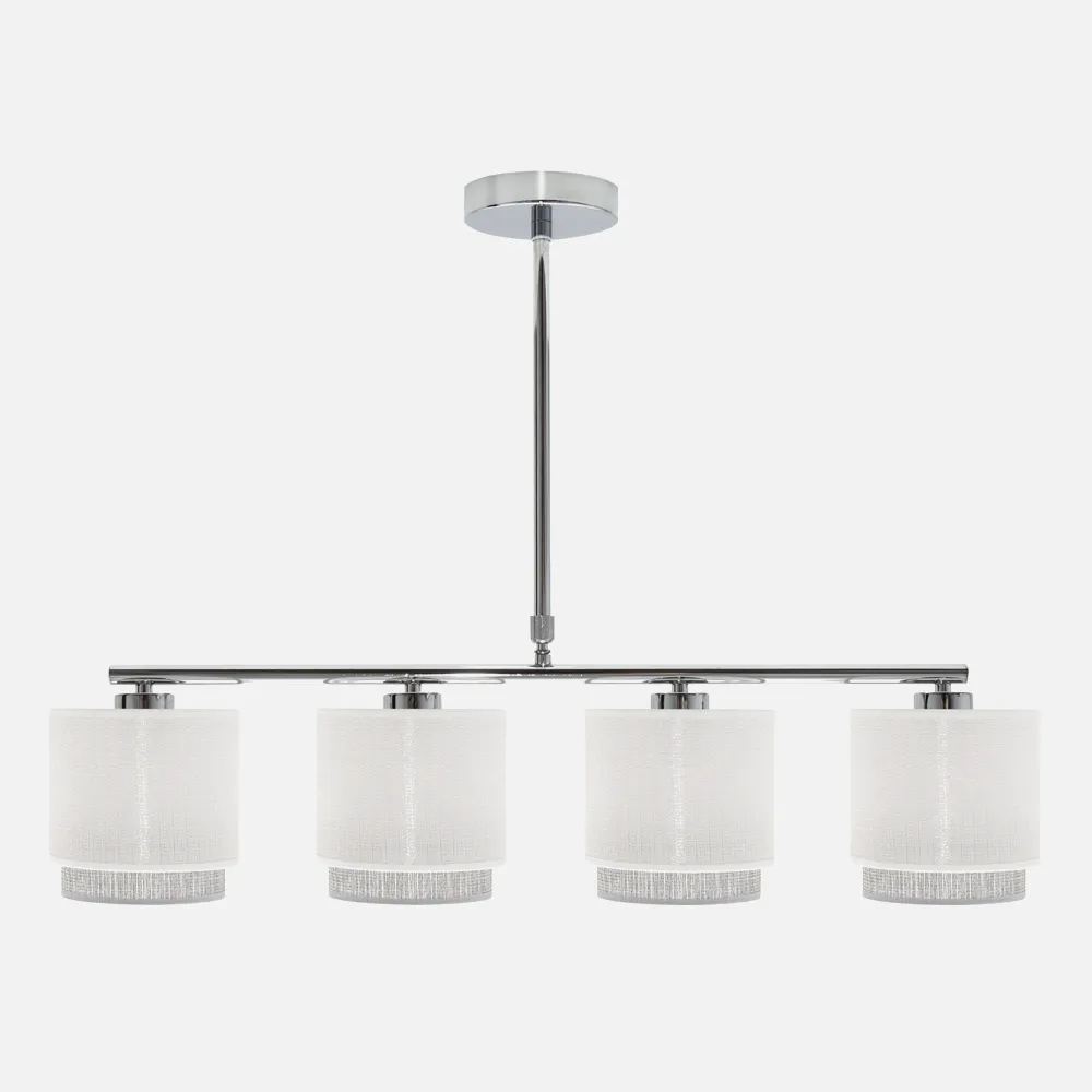 111054001 - Lampara Kenya 4xe14 Blanca/gris Regx77x14 Cm