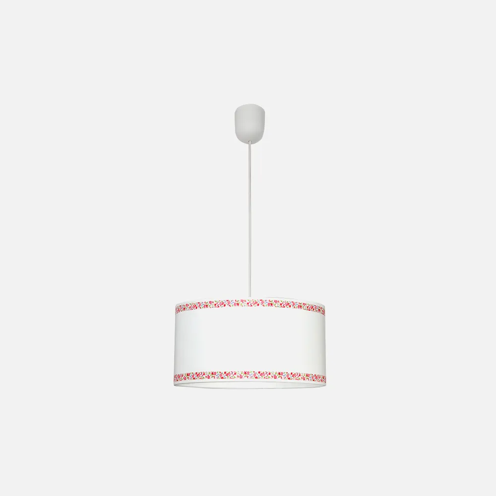 Colgante Cenefa Blanco/rosa 1xe27 Regx35d