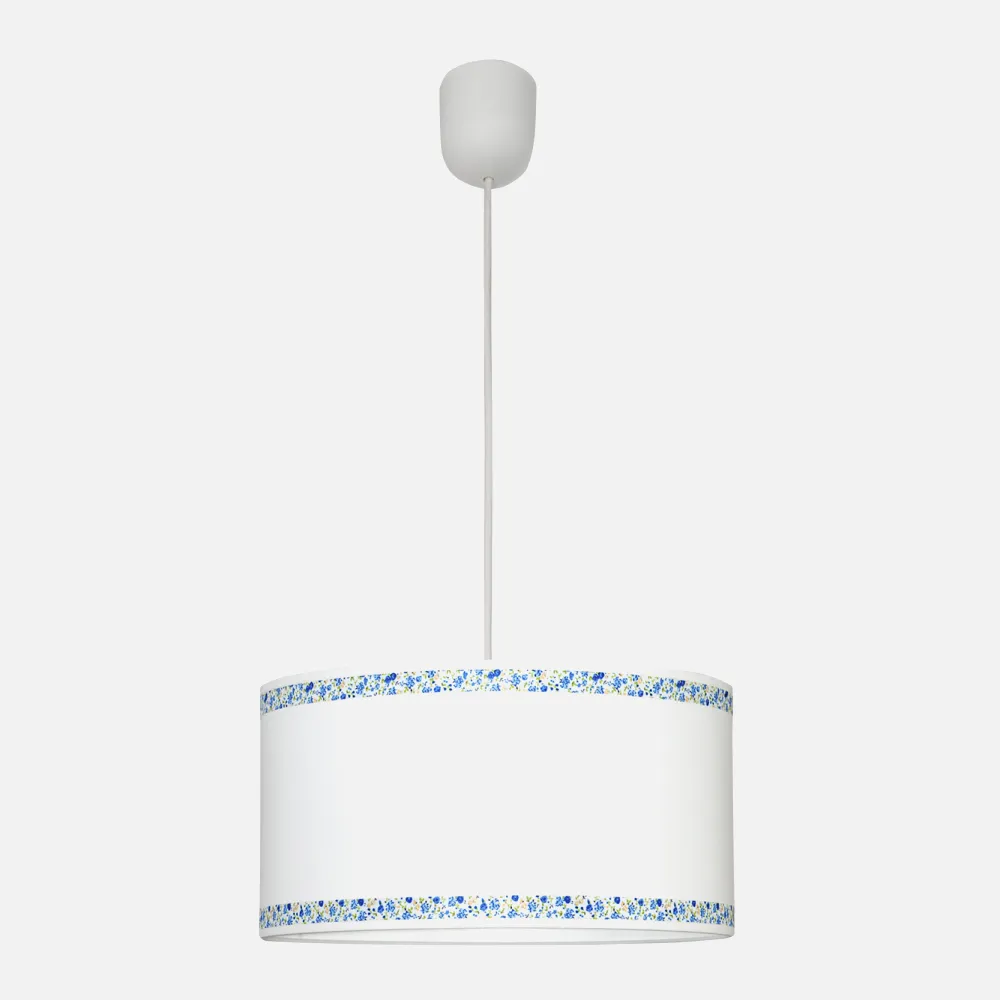 Colgante Cenefa Blanco/azul 1xe27 Regx35d