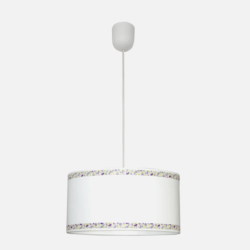 Colgante Cenefa Blanco/lila 1xe27 Regx35d