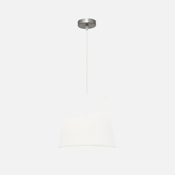 Colgante Maldivas 1xe27 Niquel/blanco Regx35x35 Cm