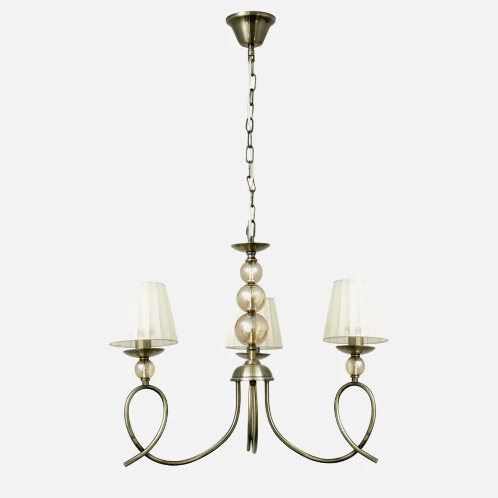Lampara Rin 3xe14 Cuero Con Pantalla 80x50d