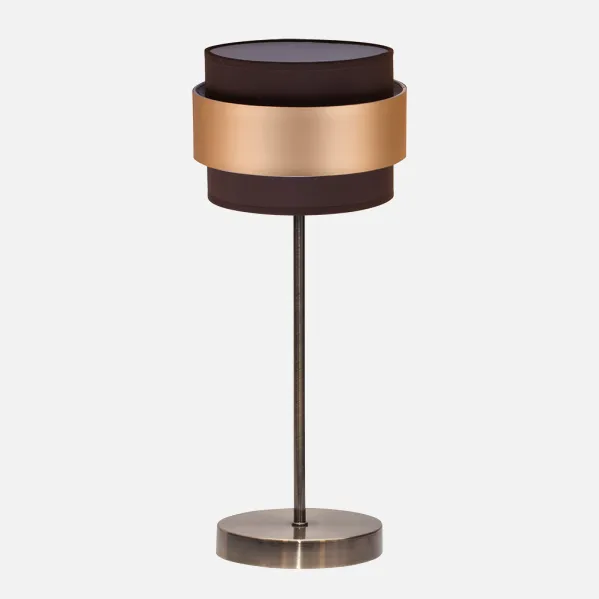 Table lamp Bremen Leather/brown-gold 1xe14 39x16x16 Cm