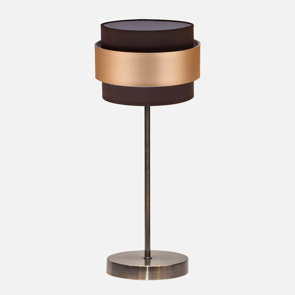 Sobremesa Bremen Cuero/marron-oro 1xe14 39x16x16 Cm