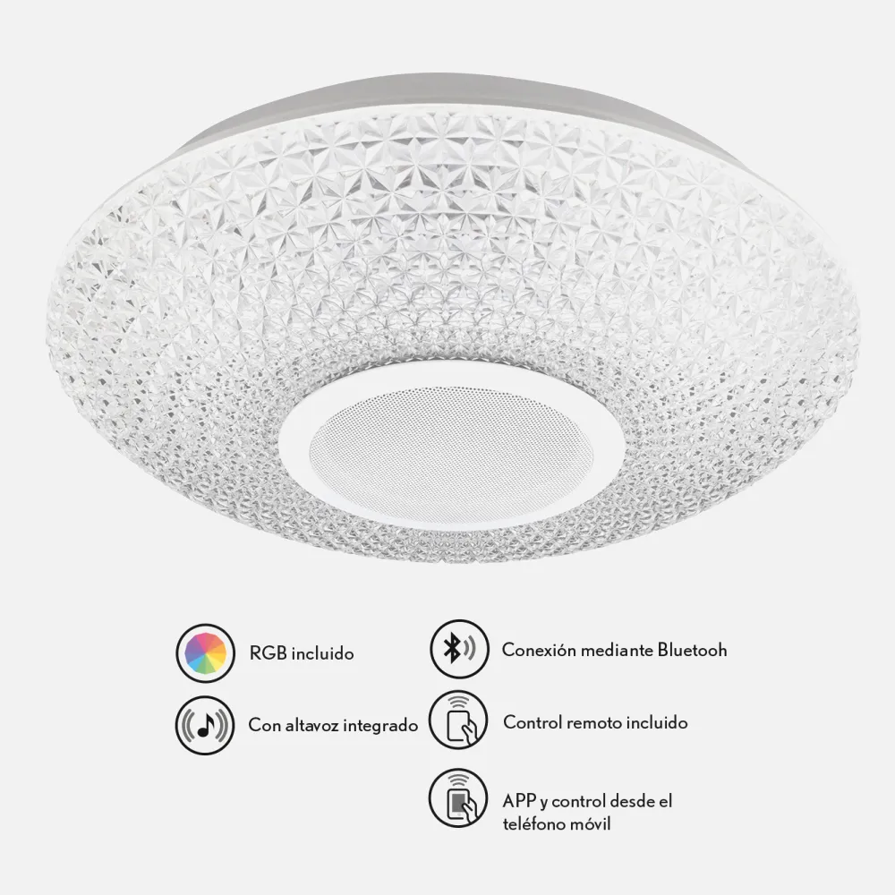 Plafon Led 35w 3temp.2520lm Mobil App+rgbd45cm.c/mando