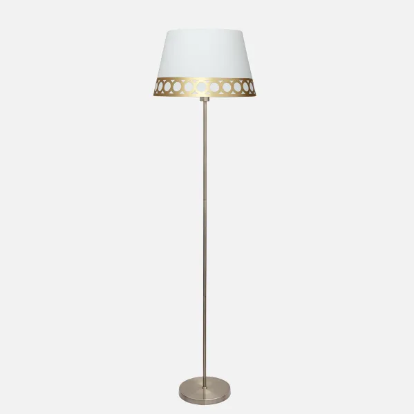 Pie Salón Dalia 1xe27 Blanco/oro 165x40x40 Cm