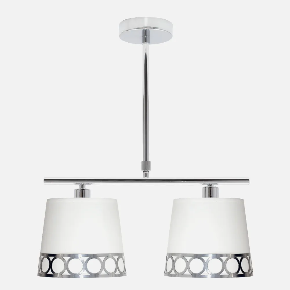 114852010 - Lampara Dalia 2xe14 Blanco/plata Regx40x16 Cm