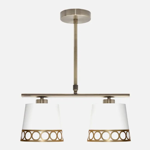 Lampara Dalia 2xe14 Blanco/oro Regx40x16 Cm