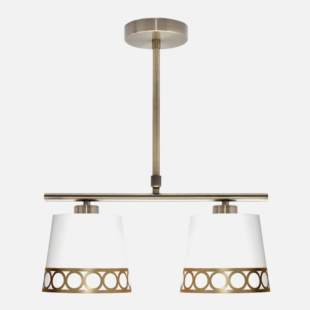 Lampara Dalia 2xe14 Blanco/oro Regx40x16 Cm