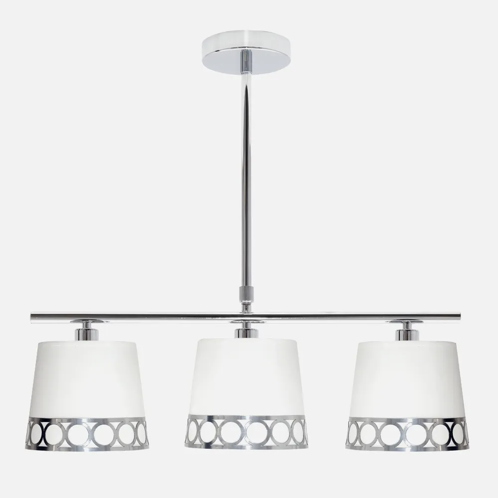 114853010 - Lampara Dalia 3xe14 Blanco/plata Regx56x16 Cm