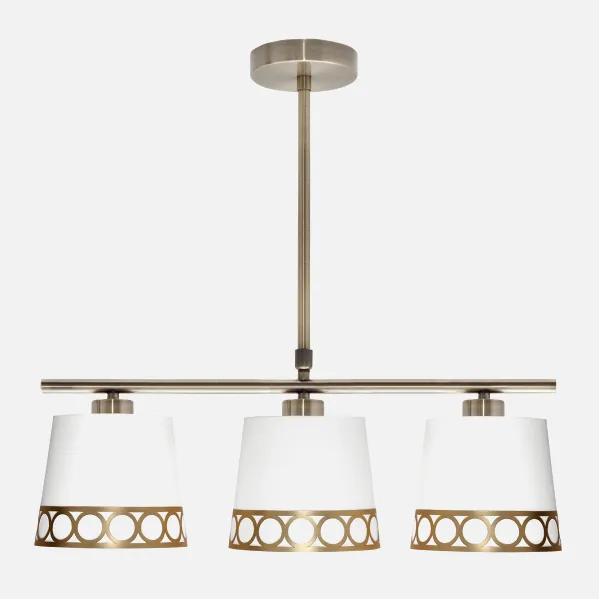 Lampara Dalia 3xe14 Blanco/oro Regx56x16 Cm