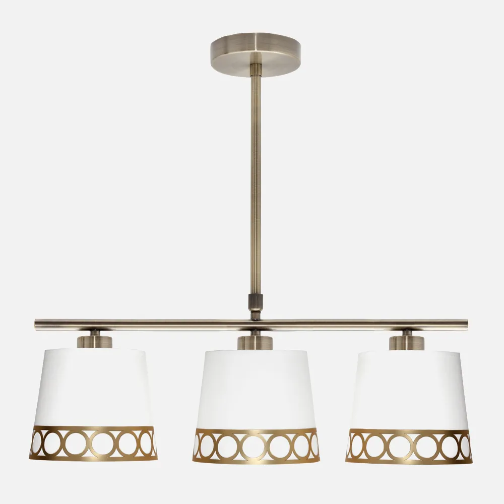 Lampara Dalia 3xe14 Blanco/oro Regx56x16 Cm
