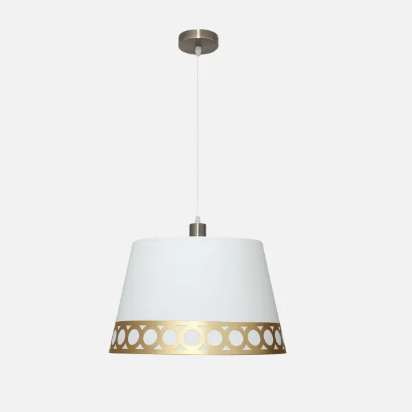 Colgante Dalia 1xe27 Blanco/oro  Regx40x40 Cm