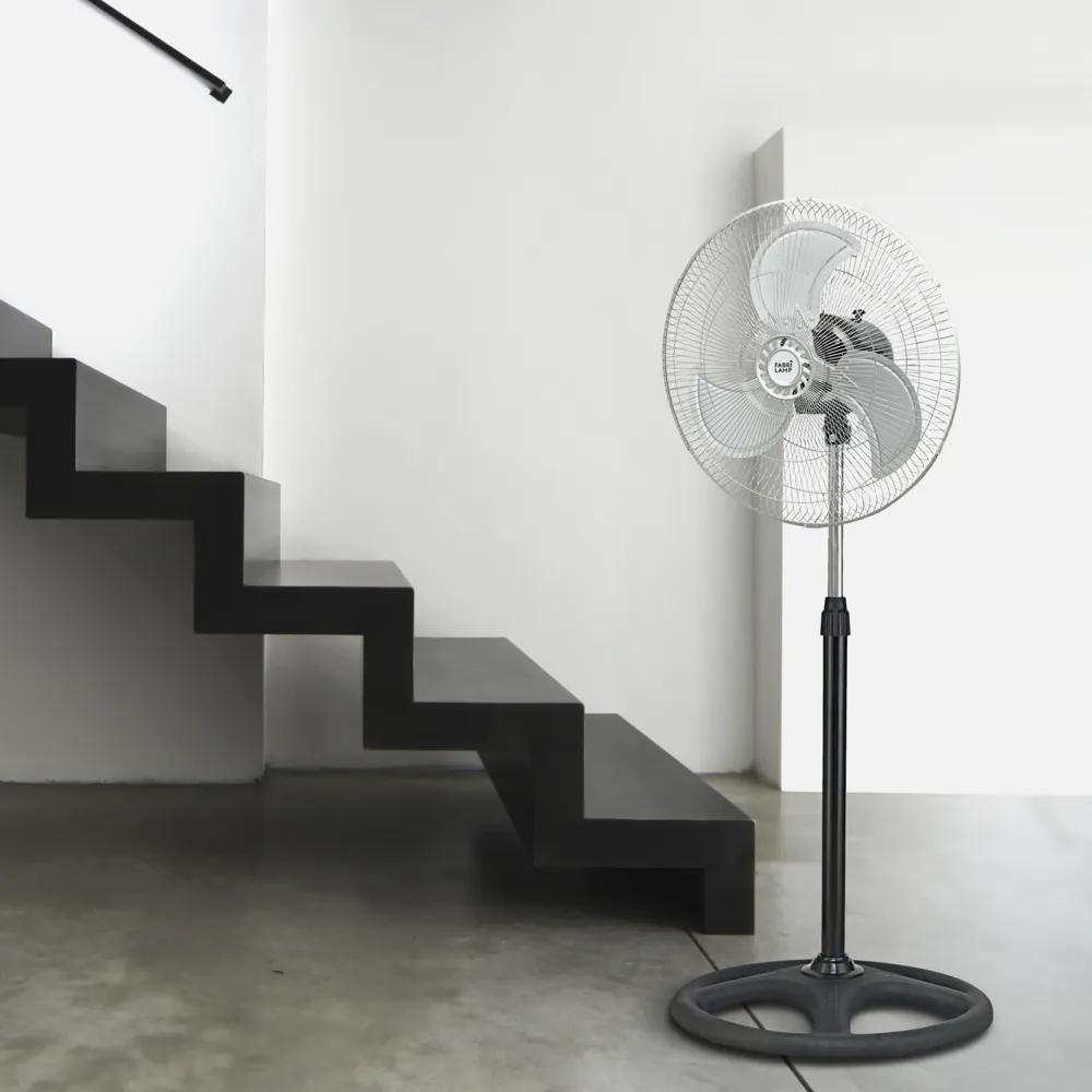Ventilador Industrial Maestro 3 En 1 80w 3aspas 3 Velocidades  Cromo/negro 130x46d