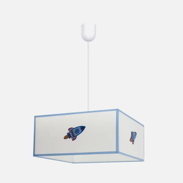 Colgante Cohete 1xe27 Blanco/azul Regx35x35