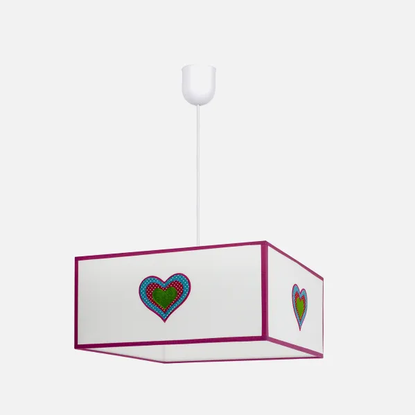 Colgante Amor 1xe27 Blanco/rosa Regx35x35