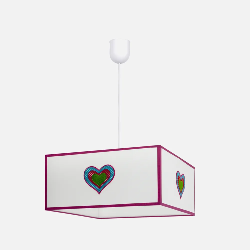 117493501 - Colgante Amor 1xe27 Blanco/rosa Regx35x35