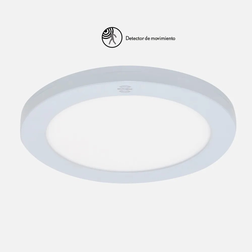 Downlight 18w 3000k, 4000k, 6000k Teseo Blanco 1620lm C/sensor De Movimiento Sup/empot