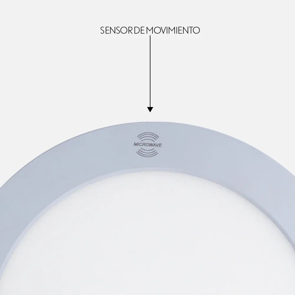 Downlight 18w 3000k, 4000k, 6000k Teseo Blanco 1620lm C/sensor De Movimiento Sup/empot