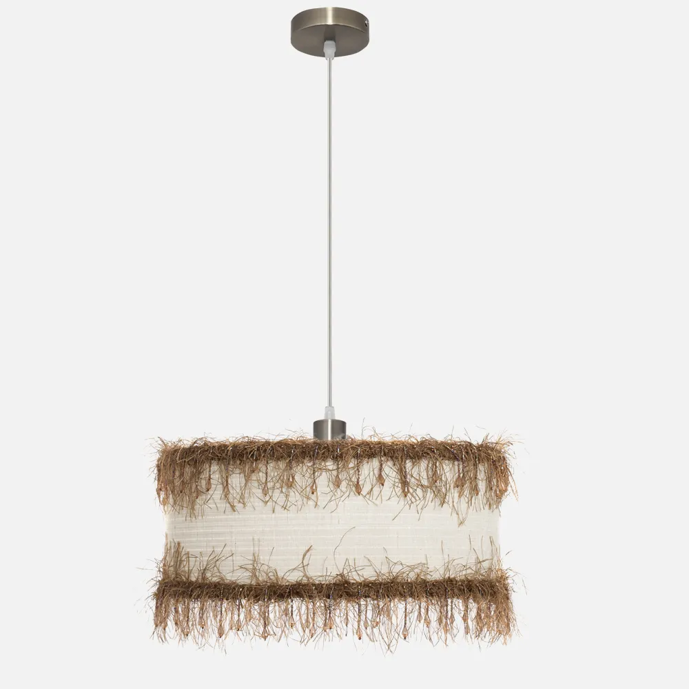 117594015 - Colgante Hilos 1xe27 Beis Regx40x40 Cm