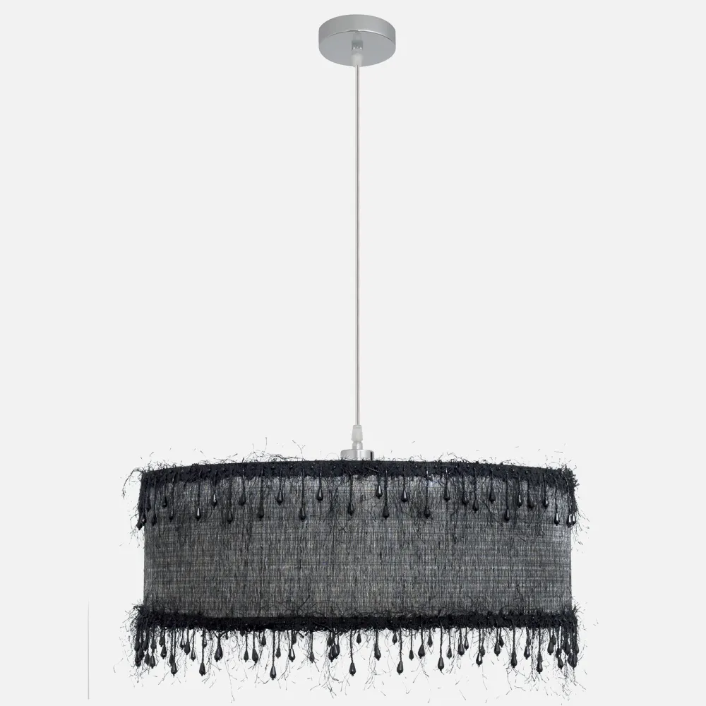 117595009 - Colgante Hilos 1xe27 Negro Regx50x50 Cm