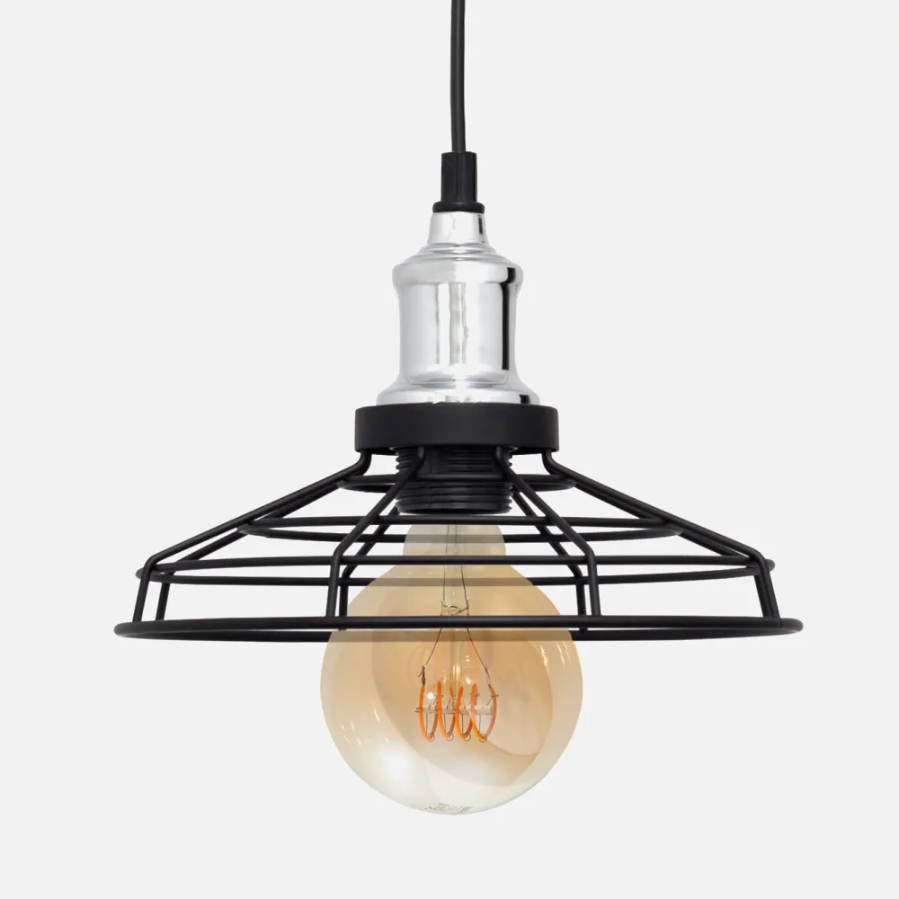 Colgante Pascal 1xe27 Negro/cromo Reg.x23d