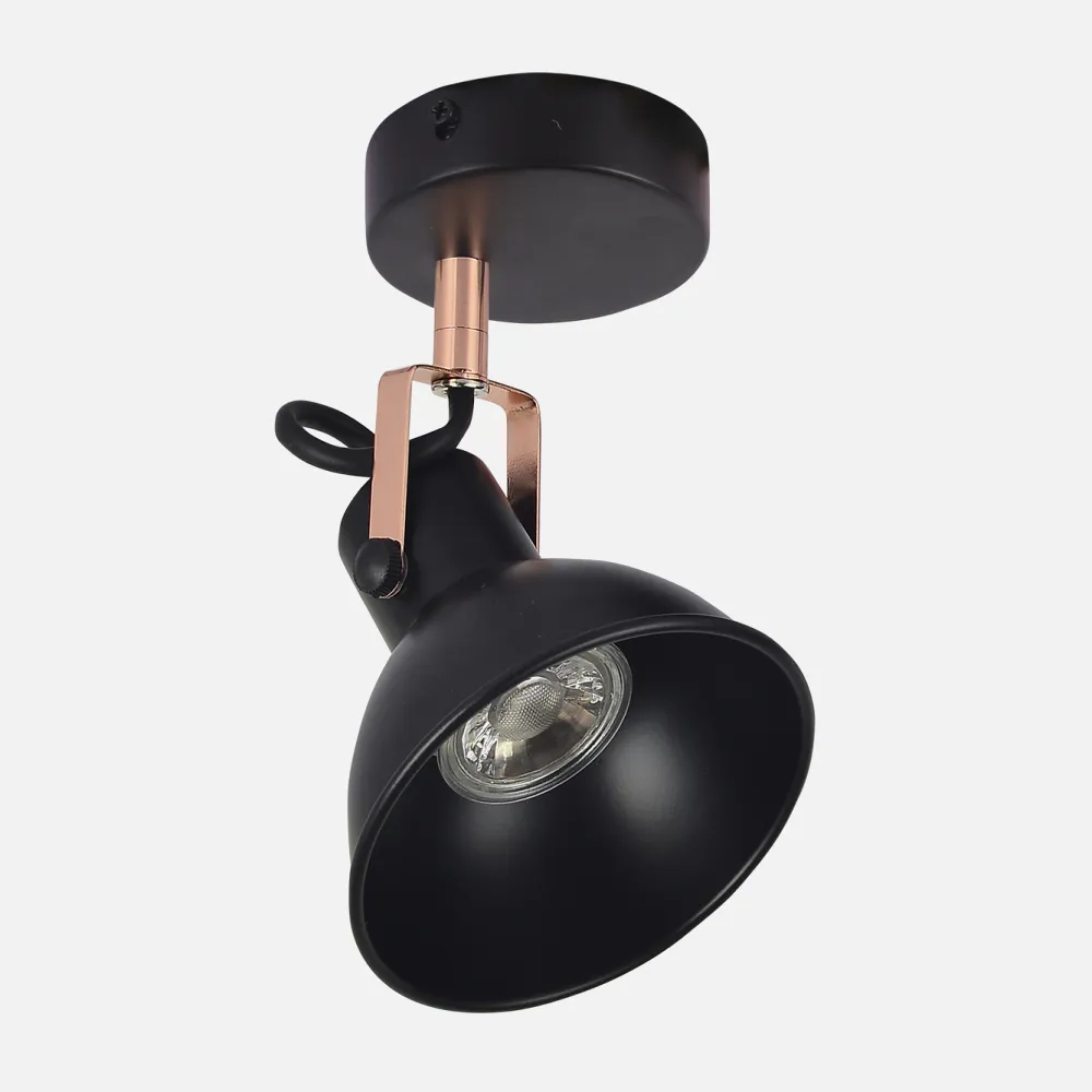 Foco Arabia 1xgu10 Negro/cobre 15x12x12 Cm Orientable