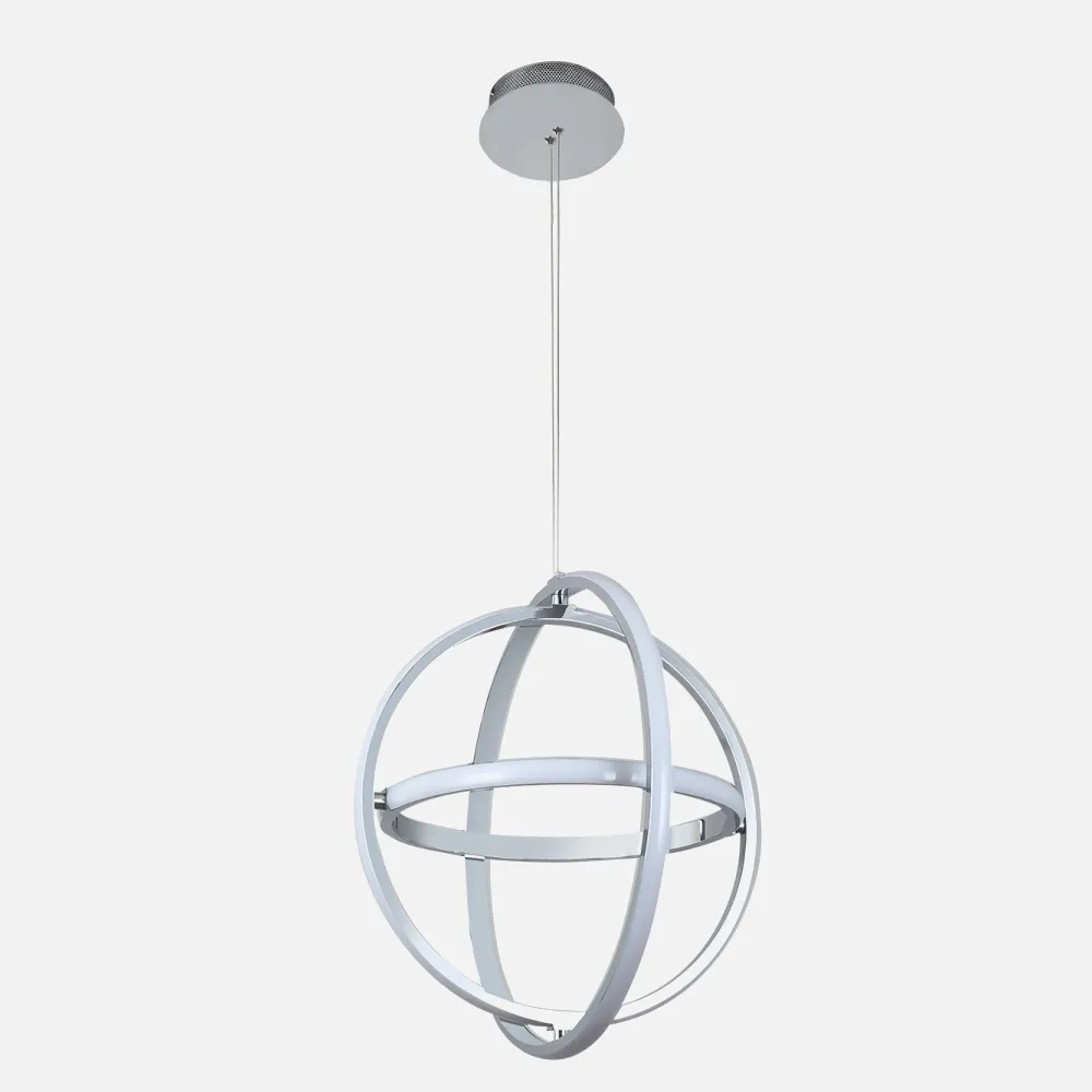 Colgante 39w 4000k Cometa Cromo 3900lm Regx41x41 Cm