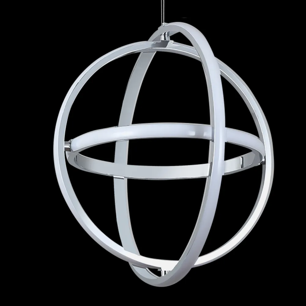 Colgante 39w 4000k Cometa Cromo 3900lm Regx41x41 Cm