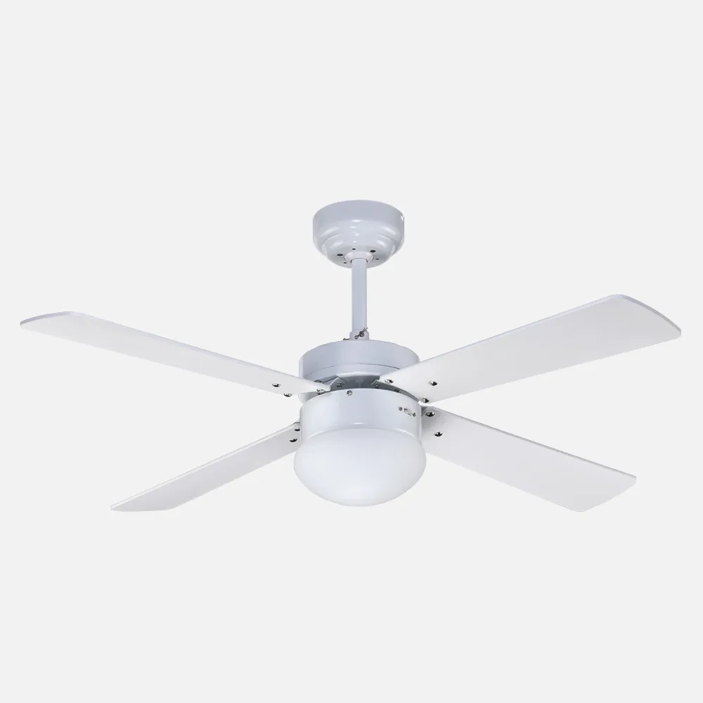 Ventilador Blanco Tramontana 4 Aspas Blancas 2xe27 40x107 D